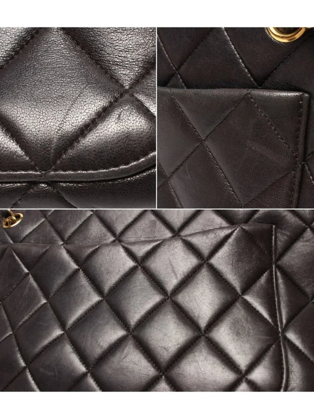Chanel Chain Shoulder Bag Lambskin Gold Quilted